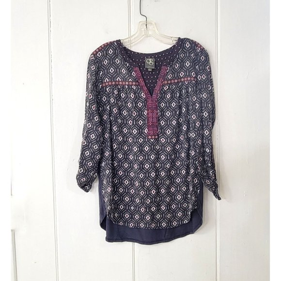 One September Tops - One September Boho Geometric Peasant Blouse Anthropologie